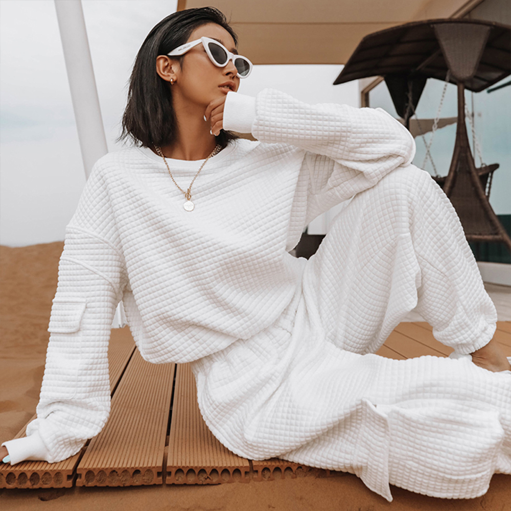 Knit Joggers Women 2 Piece Sets Fall Clothing Winter Sportswear Ladies Sweat Suits