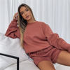 Sweatshirt Shorts Set Blank Custom Women Sweat Suits Set With Logo