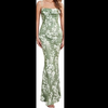  Women Maxi Dress Sleeveless Cowl Neck Summer Ruched Bodycon High Slit Formal Dresses