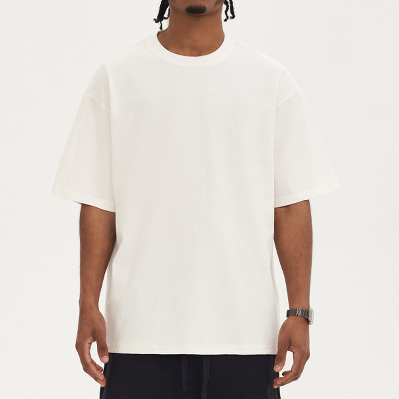 Blanks Oversized T-shirts Unisex Boxy T Shirt Hip Hop T-shirt Solid Heavyweight 100% Cotton 220 GSM Streetwear T Shirt for Men