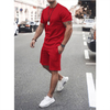 Custom Logo Plus Size Two Piece Short Set Men Cotton Short Sleeves Mens Short Set Blank Sweat Suits Plain Jogging Suit