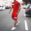 Fashion Solid Color 3D Print Summer Men Tracksuit Cotton Material 2pcs Short Sleeve Men T Shirt And Shorts For Running