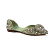 Fashion Shallow Mouth Pointed Soft Ladies Casual Shoes Solid Color Bling Sequined Cloth Pointed Toe Flat Shoes Women