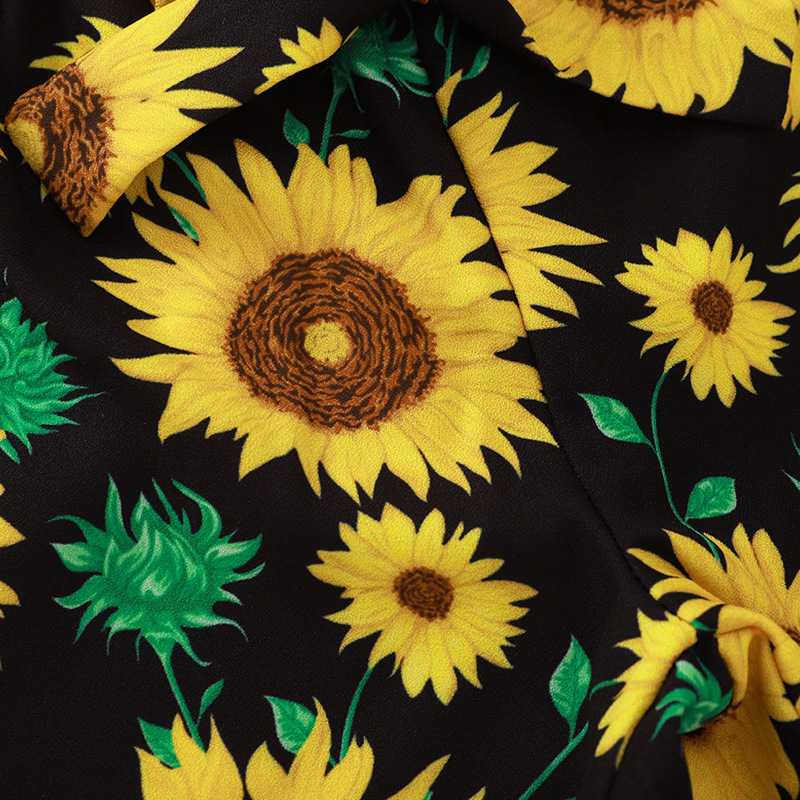 Summer Cute Baby Girl Clothing Ruffle Sling Tops Vest Bow Sunflower Printed Shorts Toddler Girls 2pcs Flower Shorts Set
