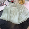 Women Summer A-Line Pink Skirt Femme Stretch High Waist Women Boho Summer Long Solid Skirt