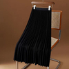 New Trendy High Waist Loose Long Skirt Women Solid Color Elegant Pleated Skirt