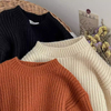 100% Cotton Custom Knit Long Sleeve Warm Baby Pullover Sweater Solid Color Toddler Girls' Wholesale for Winter Season