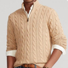Custom Turtleneck Men Designer Half Zip Up Fleece Pullover Knitted Sweater For Men