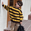 Custom Stripe Woollen Sweater Fuzzy Knit Pullovers Fur Wool Cute Korean Sweater