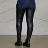 Women's Long Low Chunky Pu Heel Red Black over The Knee Stretch Women Boots