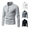 Men's Stand Collar Sweater Half Zipper Solid Color Turtleneck Shirt Sports Jacket Hoodies