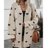 Valentine's Day Love Knit Cardigan Love Pocket V-neck Mid-length Coat