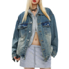 Custom Denim Jacket High Quality Fashionable Oversized Winter Jacket Logo Waterproof Cotton Women