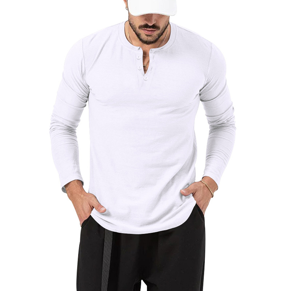 Custom Logo Men's Autumn O-neck Long Sleeved T-shirt Loose Fitting Pullover Casual Long Sleeved Men's T-shirt
