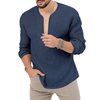 Fashion Casual Slim Brand V Neck Solid Color Long Sleeves T Shirt For Men