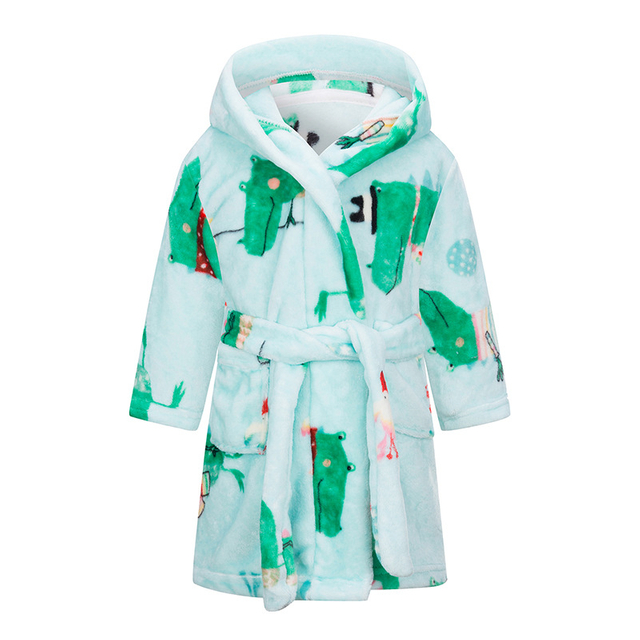 Children's Bathrobes Hooded Flannel Cartoon Printed Home Clothes Children's Sleepwear Pajamas Manufacturer