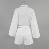  Long Sleeve Designer Color Block Shirt Shorts Women Two Piece Sets