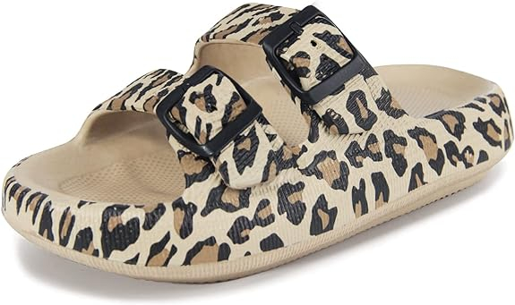 Cloud Slides Slippers for Women Men Shower Sandals Non Slip Soft Sole Thick Foam Double Buckle Adjustable House Shoes