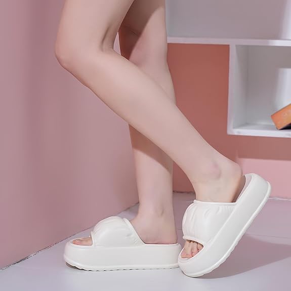 Platform Slides for Women Non Slip Quick Drying Pillow Sandals