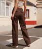 Women Pants High Waisted Cargo Pants Combat Military Trousers Wide Leg Casual Pants 8 Pockets
