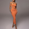 Womens Sexy Fashion Temperament Strapless Hollow Bag Hip Slim Dress Casual Dress Maxi Dresses for Women Casual