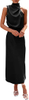 Women's 2024 Summer Satin Dress Elegant Sleeveless Mock Neck Cocktail Party Maxi Dresses