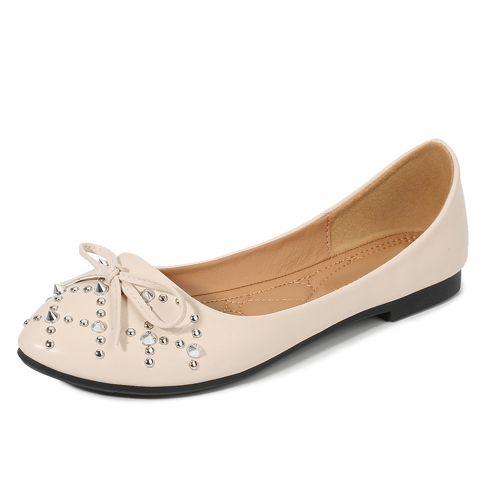 Pointed Toe Pu Leather Black Ladies Slip On Flat Non-Slip Sole Flats Shoes Beach Sandals Flat Shoes Casual Girls Slides Shoes