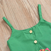 Children's Clothing Summer 2024 Girls' Sling Shirt Printed Shorts Suit Children Suit