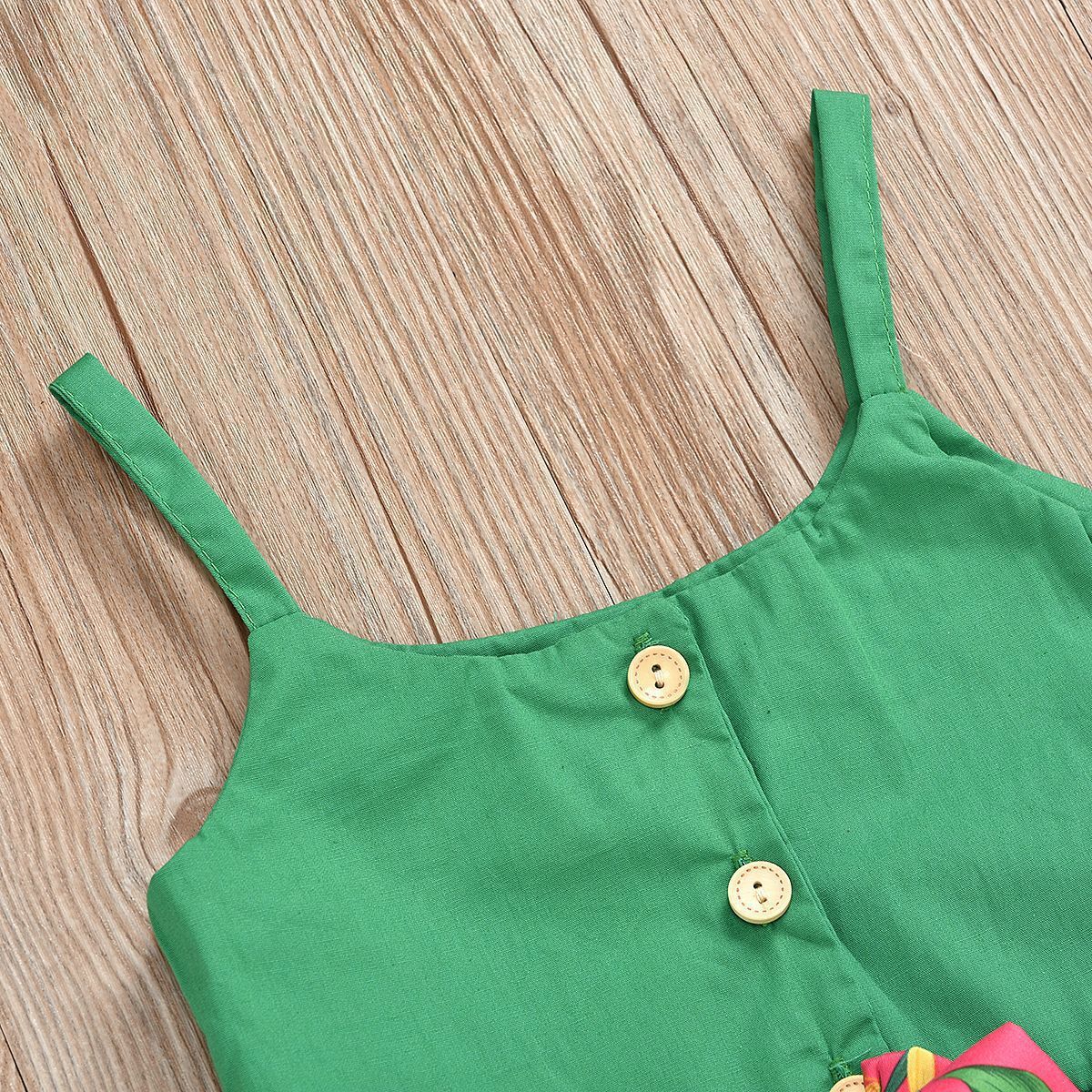 Children's Clothing Summer 2024 Girls' Sling Shirt Printed Shorts Suit Children Suit