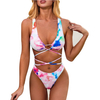 Two Piece Summer Beachwear Wholesale Comfortable Women TIE DYE Swimsuit Girls Bikini Swimwear Bra & Thong Set