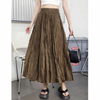 Wholesale Stylish Women Polyester High Waist Formal Long Maxi Pleated Skirt