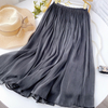 Women Summer A-Line Pink Skirt Femme Stretch High Waist Women Boho Summer Long Solid Skirt