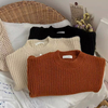 100% Cotton Custom Knit Long Sleeve Warm Baby Pullover Sweater Solid Color Toddler Girls' Wholesale for Winter Season