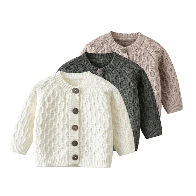 Baby Cardigan Long-sleeved Knitted Sweater Toddler Girls Baby Sweater Knitting
