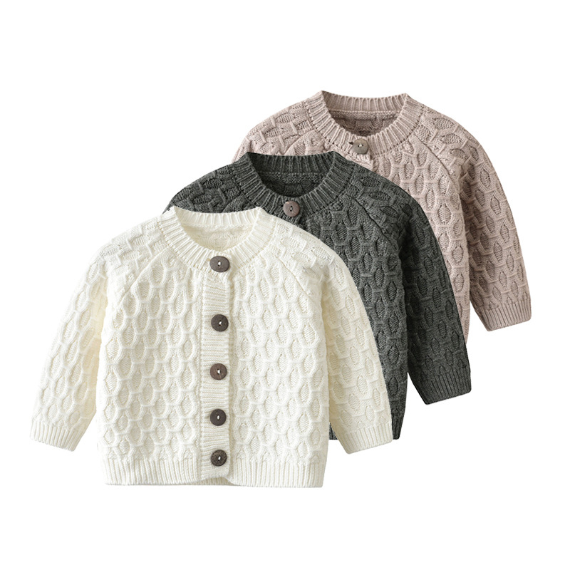 Baby Cardigan Long-sleeved Knitted Sweater Toddler Girls Baby Sweater Knitting