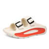 Lightweight Casual Mens Slides Shoes Thick-Soled Double Strap Eva Flip Flops Custom Logo Slides Slipper Beach Sandals Men
