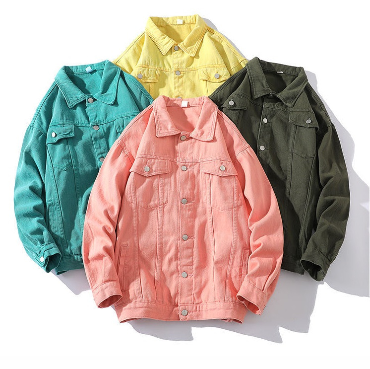 Fashion New Oversize Winter Jackets Solid Color Hip Hop Jeans Jacket For Men Custom Jackets Coat Unisex