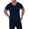 Men's V-Neck Short Sleeve Shorts Casual T-Shirt Suit Slim Male Summer Cross-border Two-piece Set Custom Men Gym Sports Sets