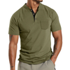 Summer Men's Short Sleeved Sleeve Button Pocket T-shirt Polo Fashion Trend Street T-shirt