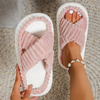 Indoor Outdoor House Thick Sole Cotton Slippers Non-slip Soft Plush Warm Winter Slippers for Women
