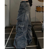 Multi Pockets Women Wide Leg Jeans Denim Pants Side Pocket Cargo Pant Baggy Jeans