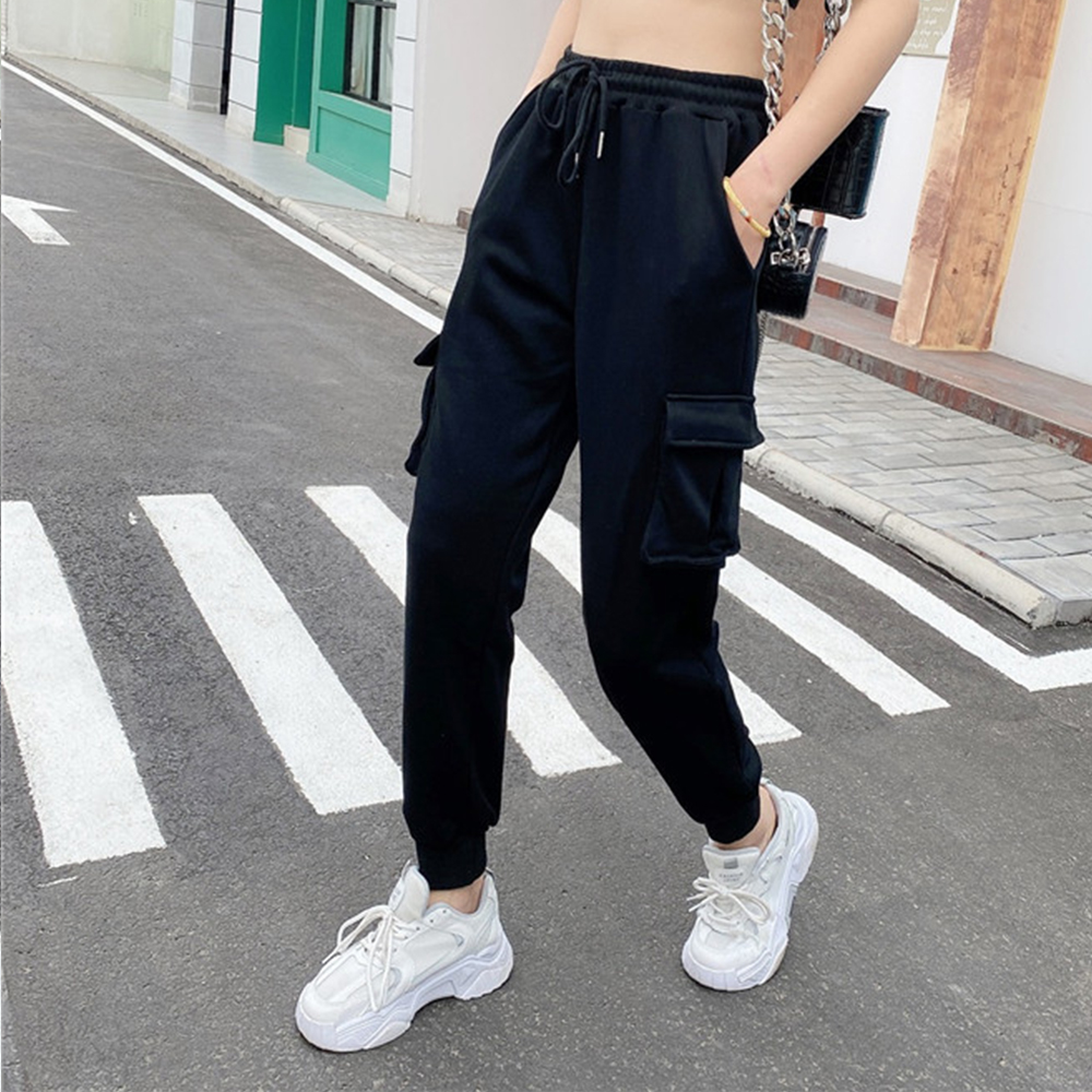 Solid Loose And Comfortable Color Cotton Jogger Pants Sports Pants For Women