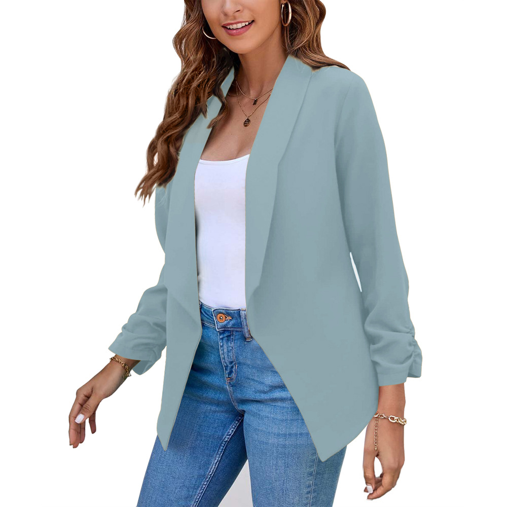 Wholesale Casual Ladies Slim-fit Office Blazers Lapel Cardigan Elegant Coat Suit Jacket Chic Outerwear