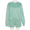 Sweatshirt Shorts Set Blank Custom Women Sweat Suits Set With Logo
