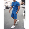 Custom Logo Plus Size Two Piece Short Set Men Cotton Short Sleeves Mens Short Set Blank Sweat Suits Plain Jogging Suit