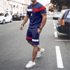 Fashion Solid Color 3D Print Summer Men Tracksuit Cotton Material 2pcs Short Sleeve Men T Shirt And Shorts For Running
