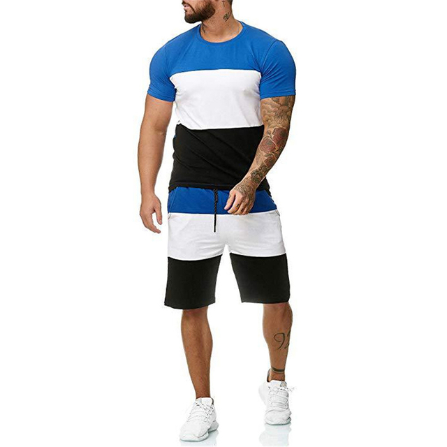 Summer Tracksuits For Men Custom Jogger Sports 2 Piece Gym Two Piece Custom Logo Shorts Sets Men