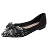 Elegant Flat Shoes Bow Point Toe Shoes Summer Rhinestones Women Fashion Shoes