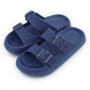 Double Buckle Thick Sole Bath Slipper Soft Platform Flip Flops Women's Slippers