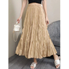 Wholesale Stylish Women Polyester High Waist Formal Long Maxi Pleated Skirt